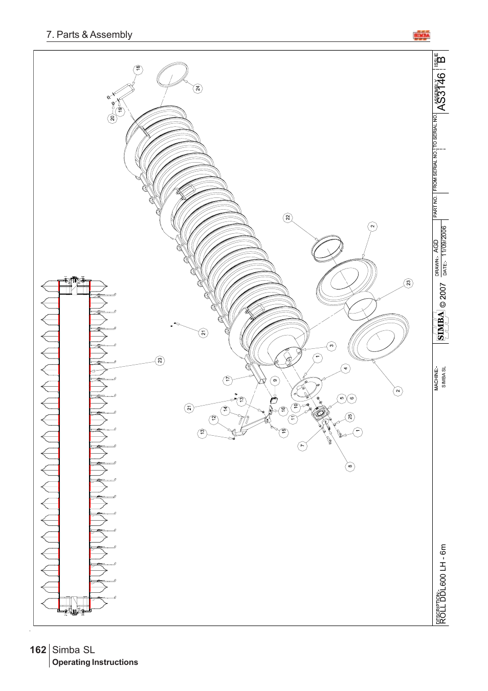 Ba s 31 46, Parts & assembly simba sl | Great Plains Simba SL 2008 Assembly Instructions User Manual | Page 128 / 156