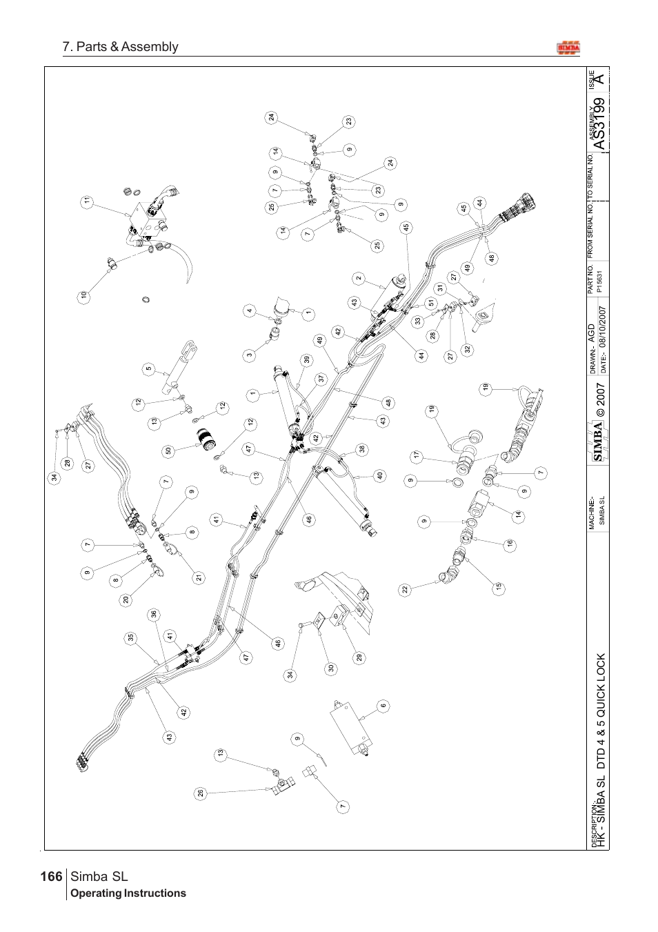 Aas 3199, Parts & assembly simba sl | Great Plains Simba SL 2008 Assembly Instructions User Manual | Page 132 / 156