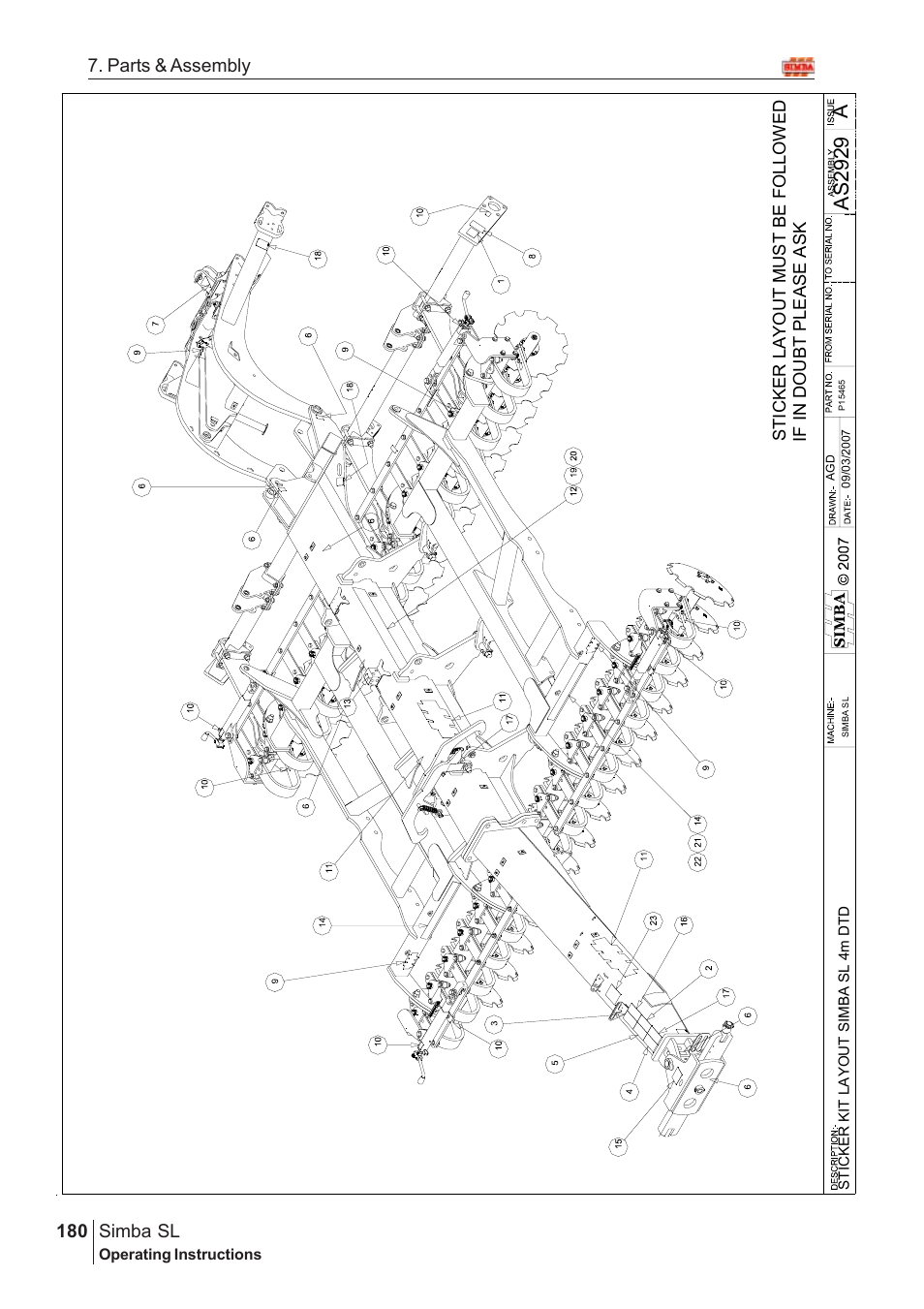 Aas 2929 | Great Plains Simba SL 2008 Assembly Instructions User Manual | Page 146 / 156