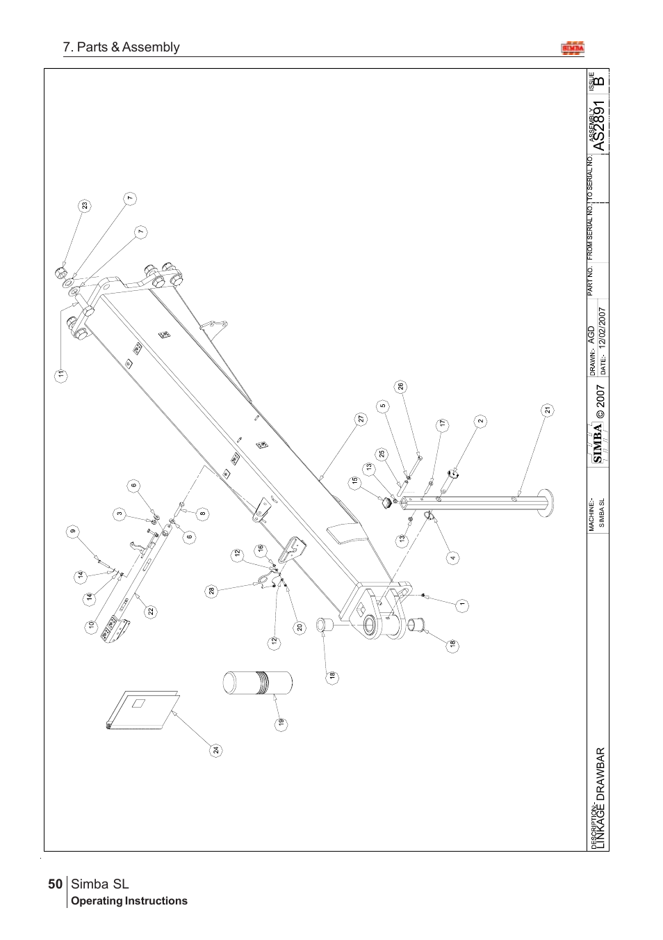 Ba s 28 91, Parts & assembly simba sl | Great Plains Simba SL 2008 Assembly Instructions User Manual | Page 16 / 156