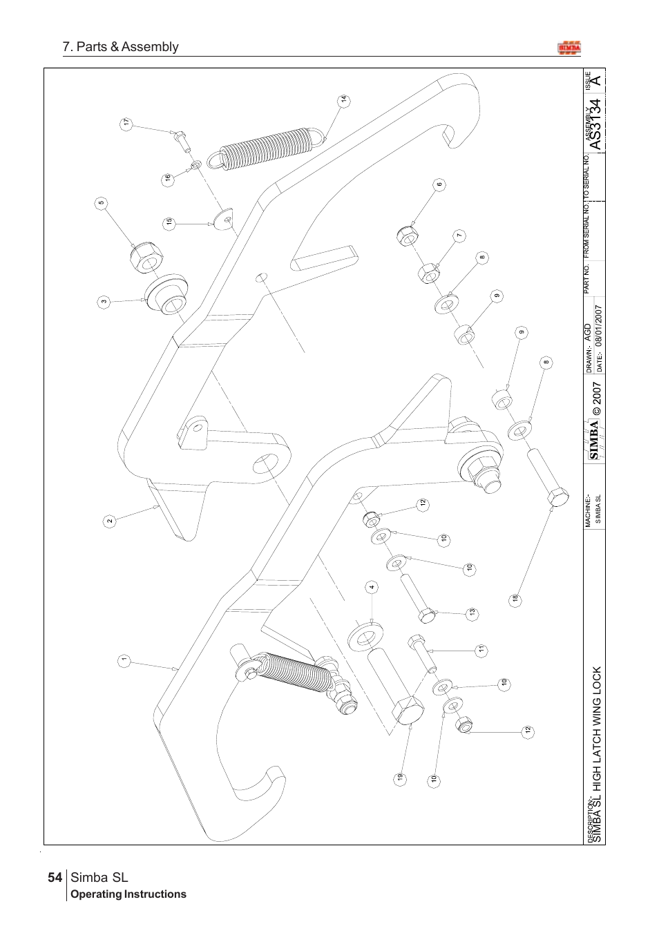 As 31 34, Parts & assembly simba sl | Great Plains Simba SL 2008 Assembly Instructions User Manual | Page 20 / 156