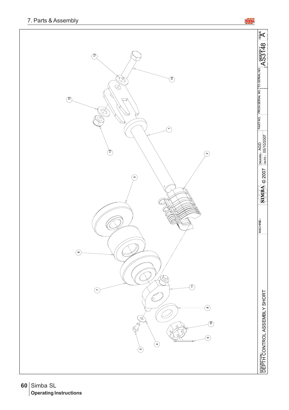 Aas 3148, Parts & assembly simba sl | Great Plains Simba SL 2008 Assembly Instructions User Manual | Page 26 / 156