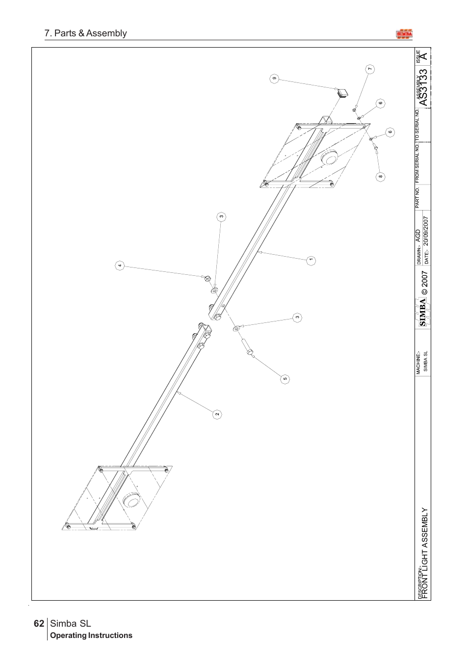 Aas3 133, Parts & assembly simba sl | Great Plains Simba SL 2008 Assembly Instructions User Manual | Page 28 / 156