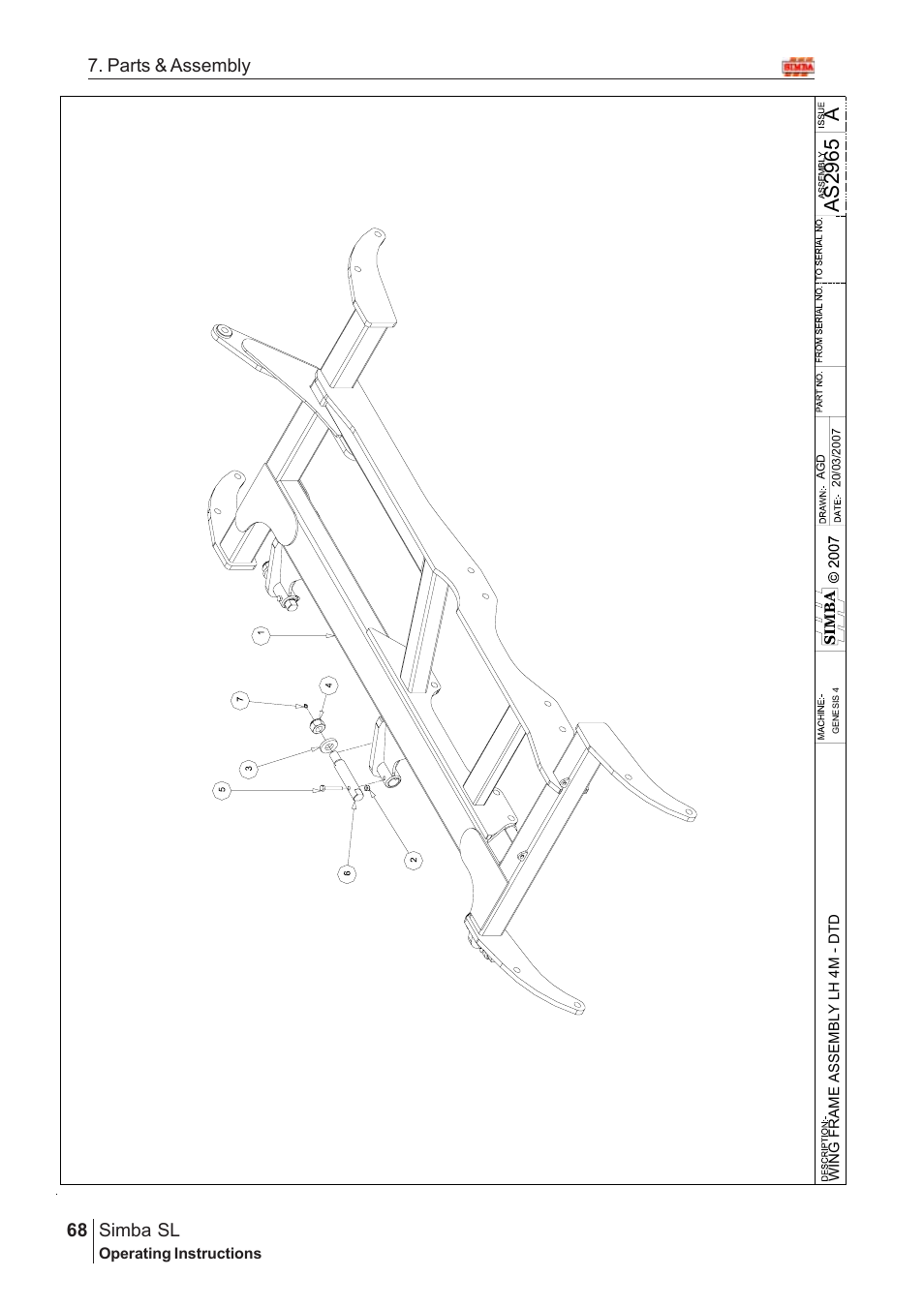 Aas 2965, Parts & assembly simba sl | Great Plains Simba SL 2008 Assembly Instructions User Manual | Page 34 / 156