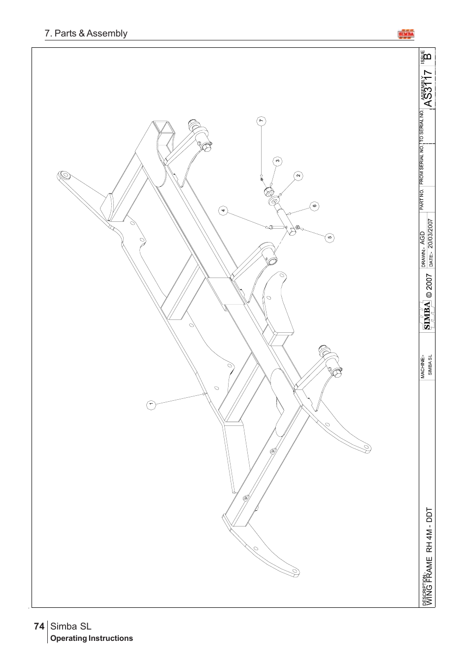 Bas 3117, Parts & assembly simba sl | Great Plains Simba SL 2008 Assembly Instructions User Manual | Page 40 / 156