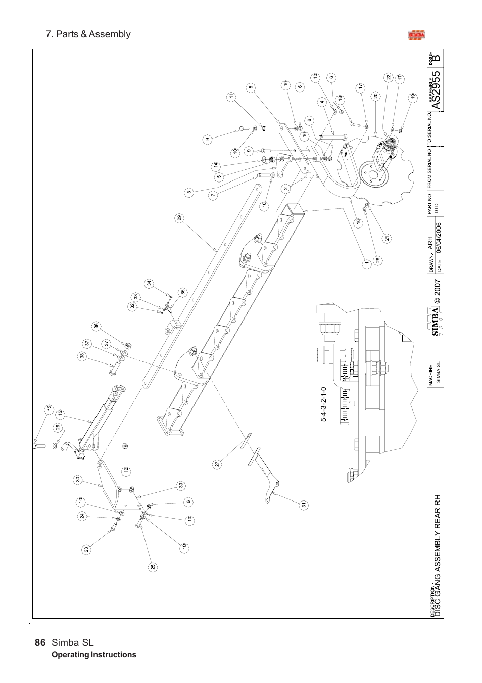 Bas2 955, Parts & assembly simba sl | Great Plains Simba SL 2008 Assembly Instructions User Manual | Page 52 / 156