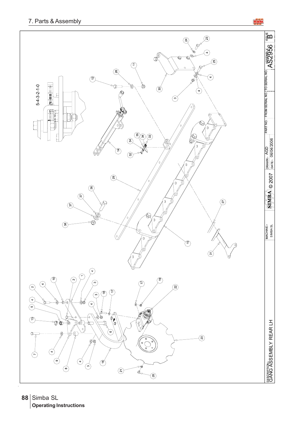 Ba s 29 56, Parts & assembly simba sl | Great Plains Simba SL 2008 Assembly Instructions User Manual | Page 54 / 156