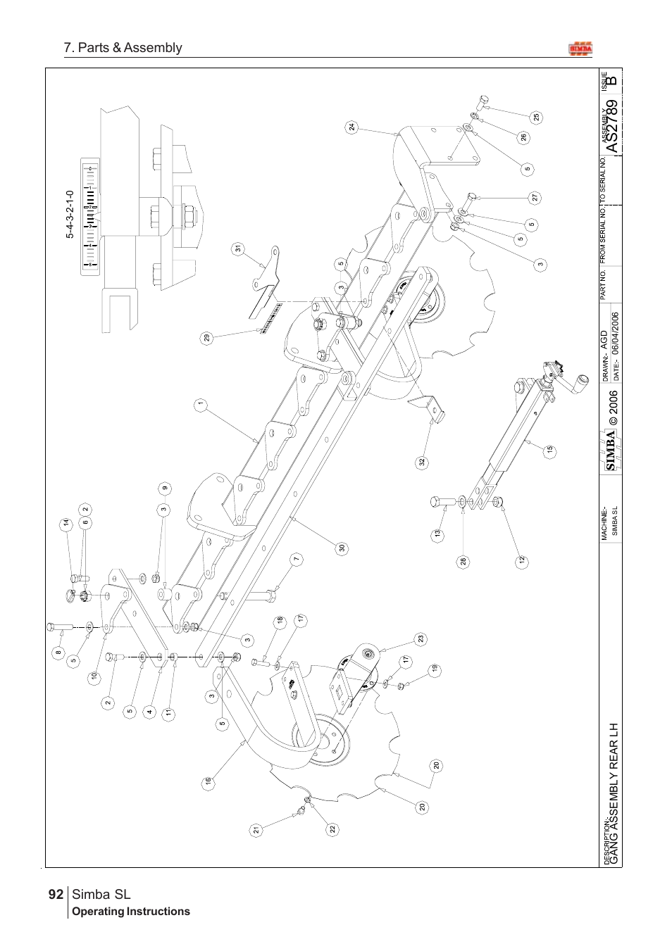 Bas 2789, Parts & assembly simba sl | Great Plains Simba SL 2008 Assembly Instructions User Manual | Page 58 / 156