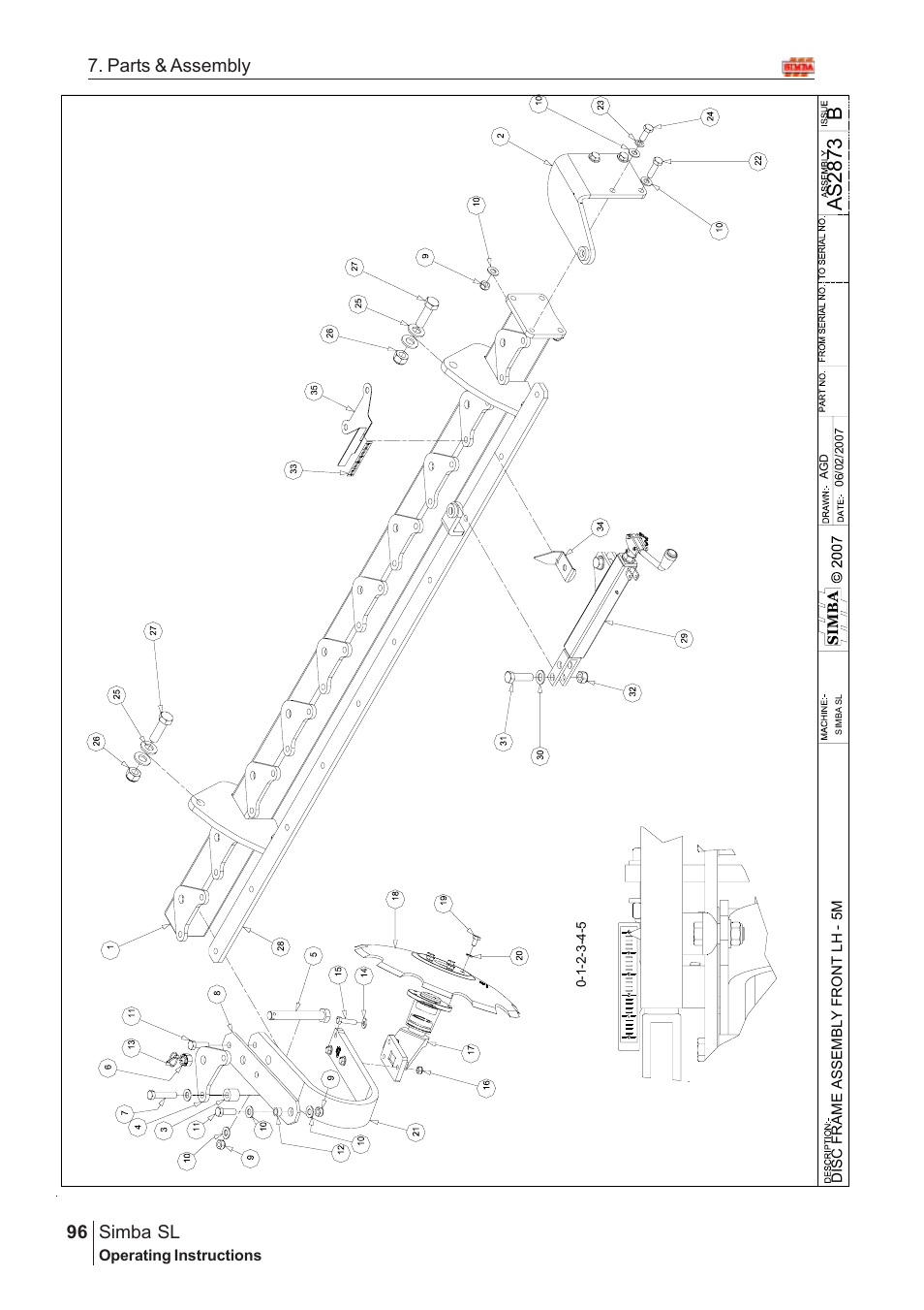 Ba s 28 73, Parts & assembly simba sl | Great Plains Simba SL 2008 Assembly Instructions User Manual | Page 62 / 156