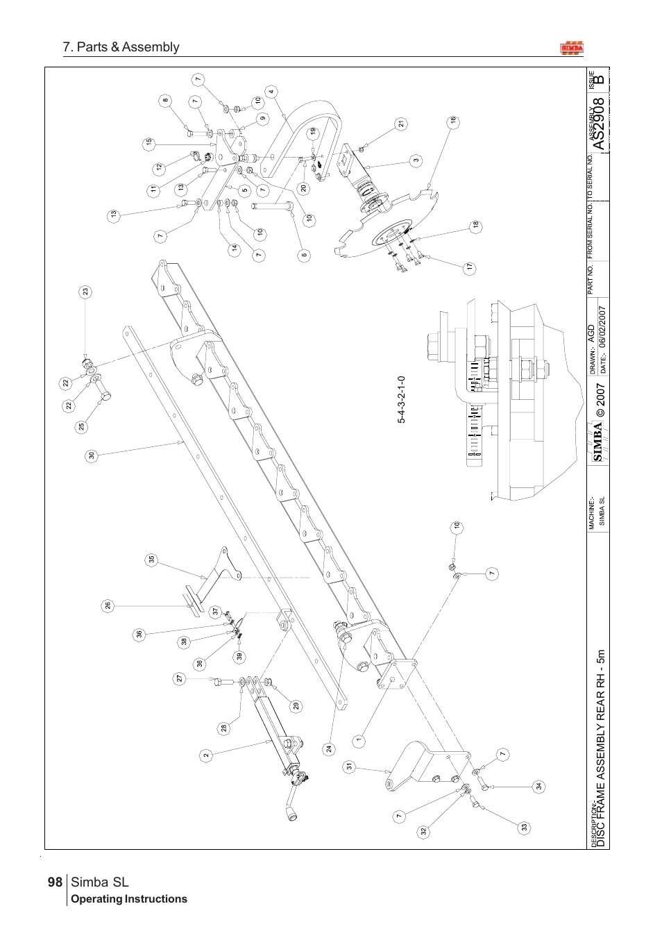 Bas2 908, Parts & assembly simba sl | Great Plains Simba SL 2008 Assembly Instructions User Manual | Page 64 / 156