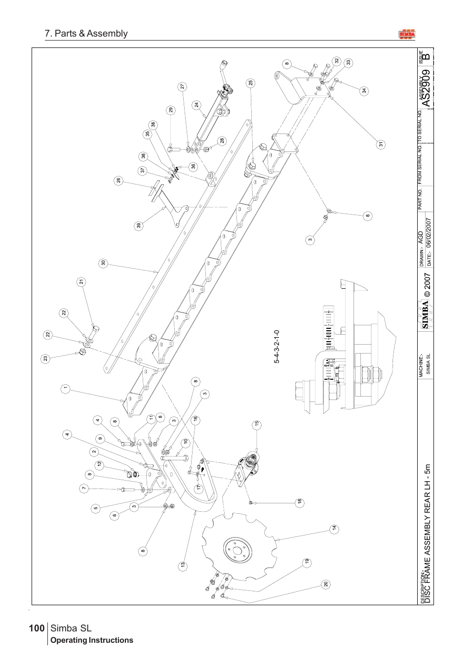 Bas2 909, Parts & assembly simba sl | Great Plains Simba SL 2008 Assembly Instructions User Manual | Page 66 / 156