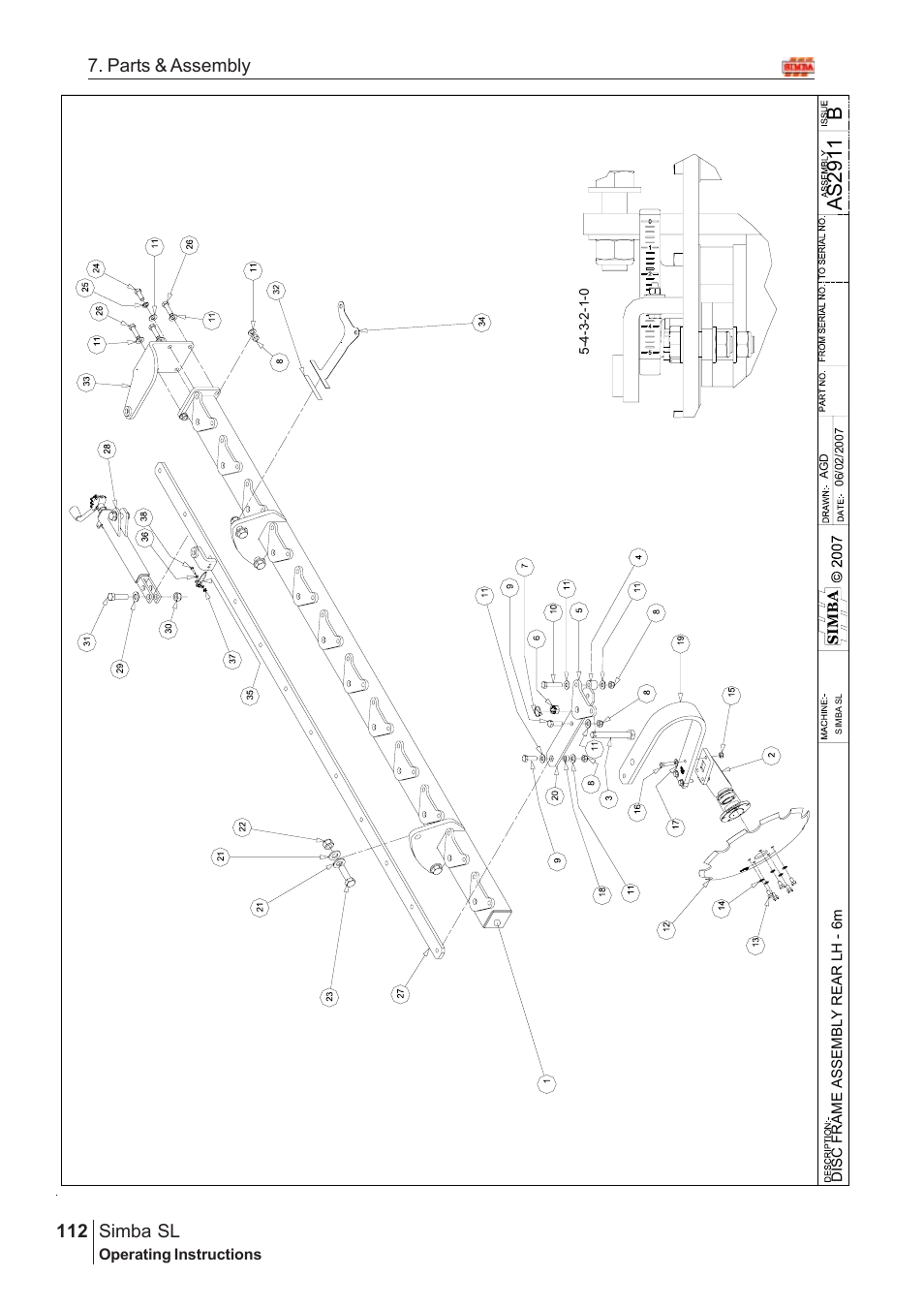 Ba s 29 11, Parts & assembly simba sl | Great Plains Simba SL 2008 Assembly Instructions User Manual | Page 78 / 156