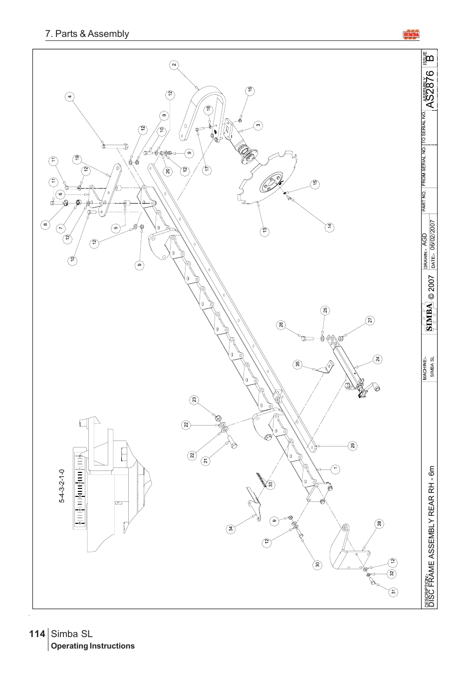Bas2876, Parts & assembly simba sl | Great Plains Simba SL 2008 Assembly Instructions User Manual | Page 80 / 156
