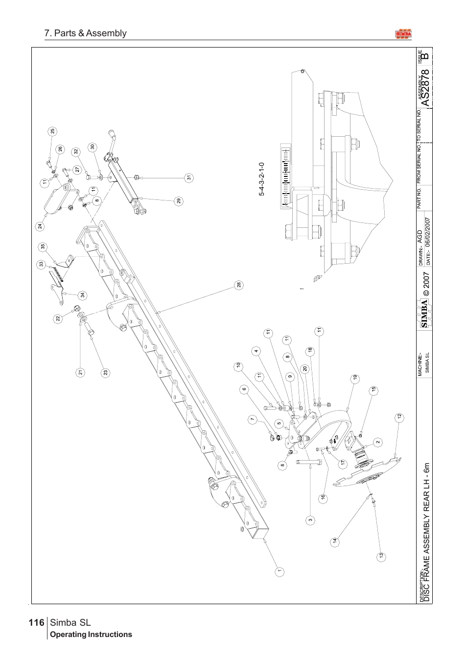 Bas 2878, Parts & assembly simba sl | Great Plains Simba SL 2008 Assembly Instructions User Manual | Page 82 / 156