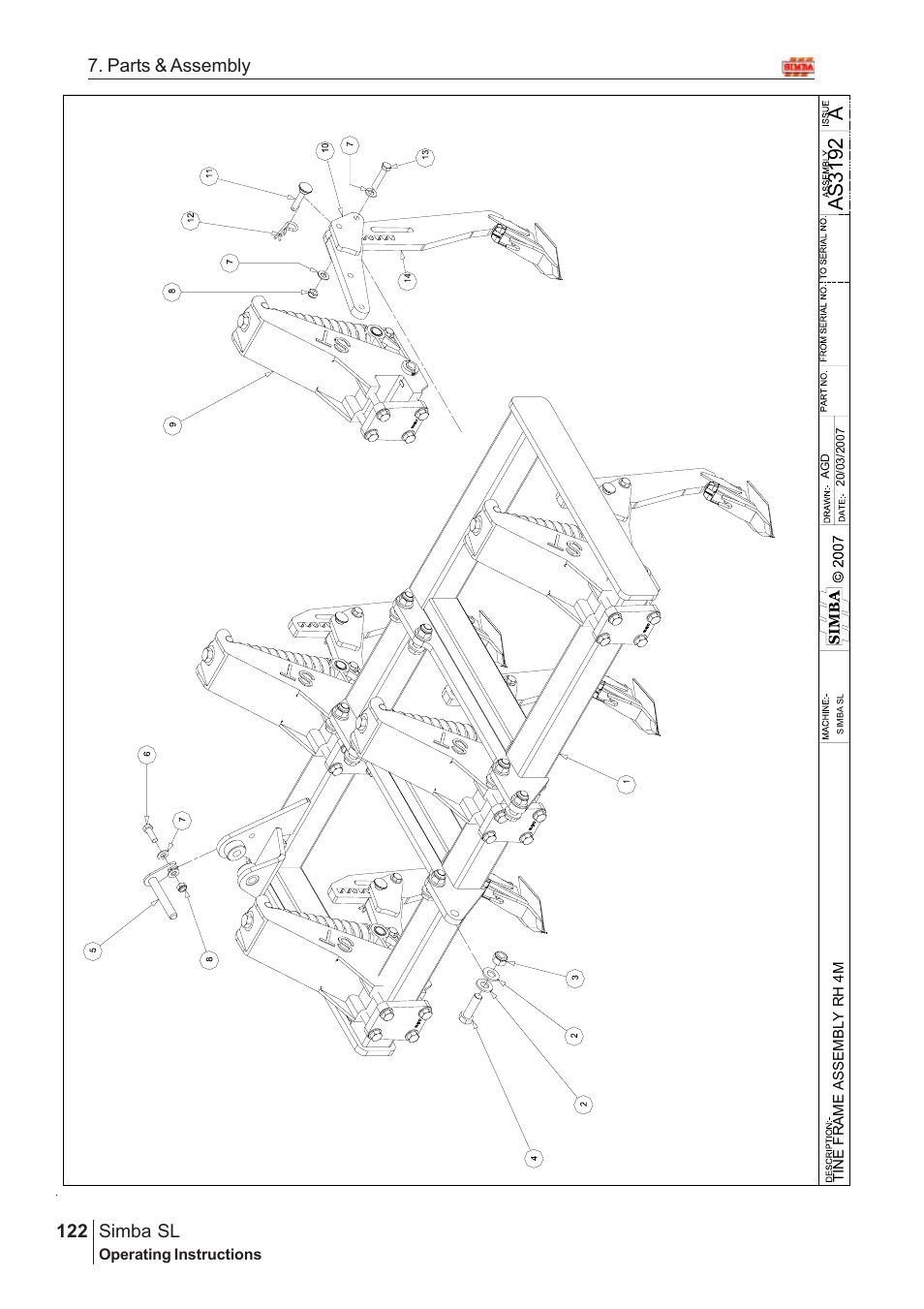 Aas 31 92, Parts & assembly simba sl | Great Plains Simba SL 2008 Assembly Instructions User Manual | Page 88 / 156