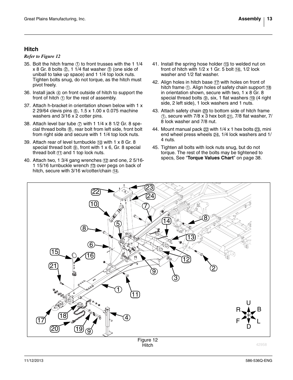 Hitch | Great Plains 3000TM Assembly Manual User Manual | Page 17 / 64