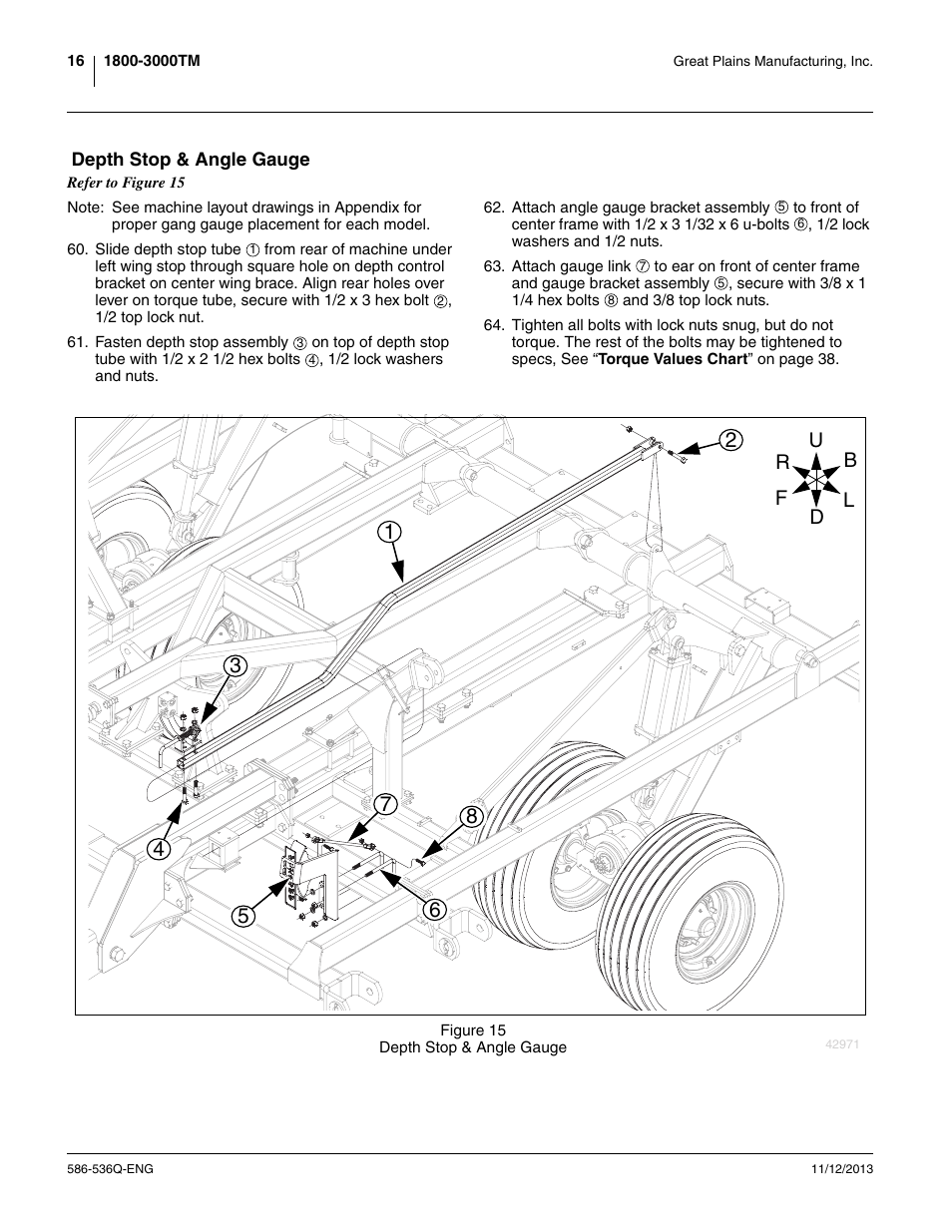 Depth stop & angle gauge | Great Plains 3000TM Assembly Manual User Manual | Page 20 / 64