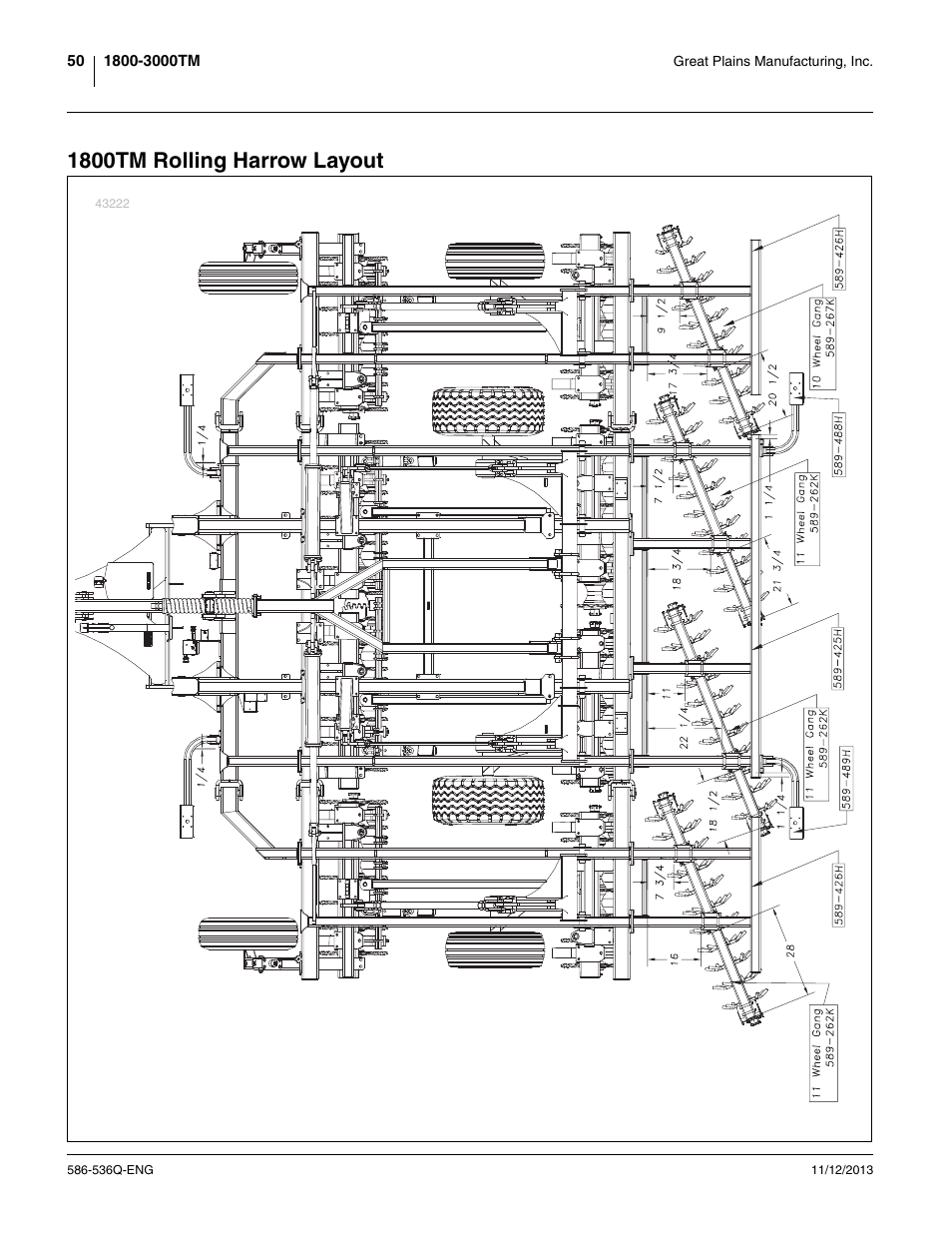 1800tm rolling harrow layout | Great Plains 3000TM Assembly Manual User Manual | Page 54 / 64