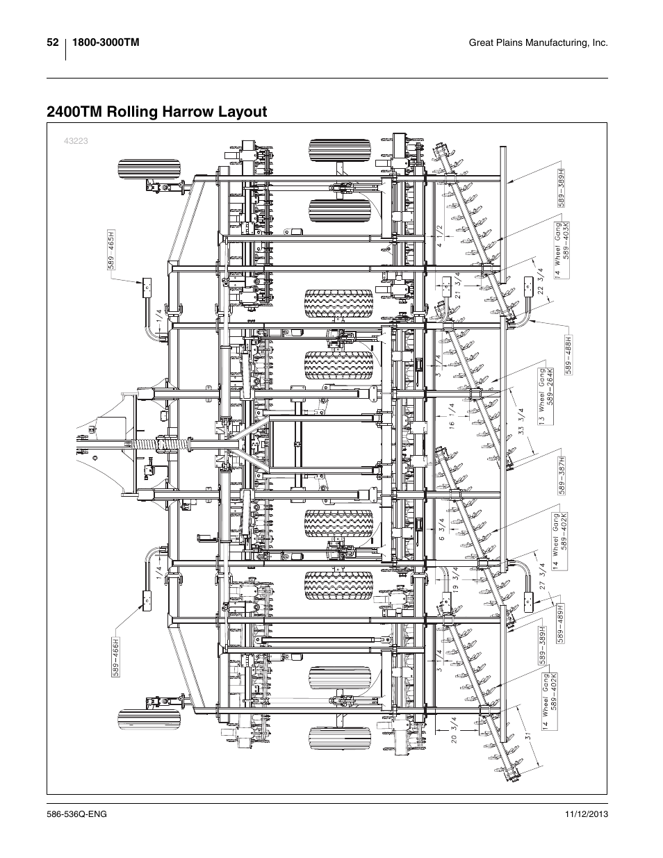 2400tm rolling harrow layout | Great Plains 3000TM Assembly Manual User Manual | Page 56 / 64