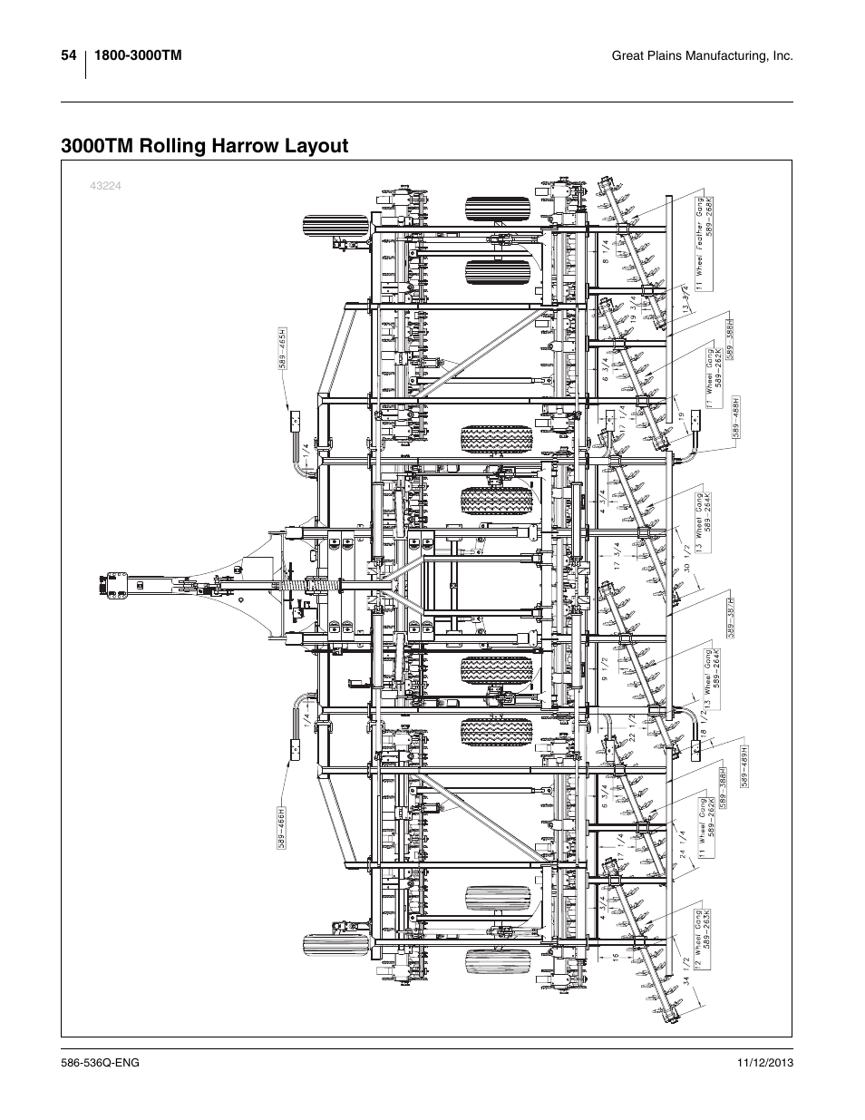 3000tm rolling harrow layout | Great Plains 3000TM Assembly Manual User Manual | Page 58 / 64