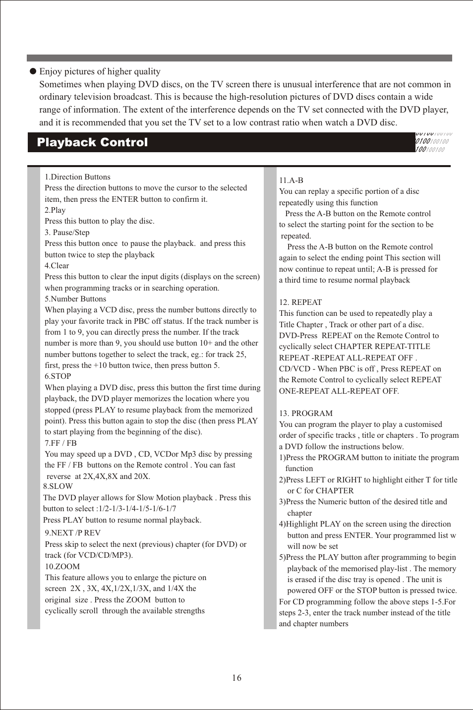 页 17, Playback control | Beko DVD 2008 User Manual | Page 18 / 27