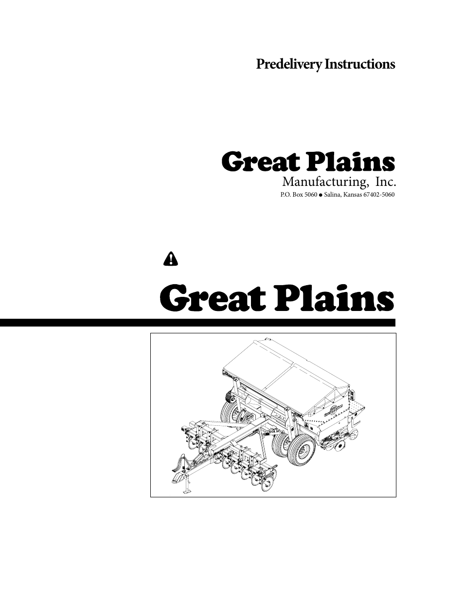 Great Plains FCP1000 Predelivery Manual User Manual | 25 pages