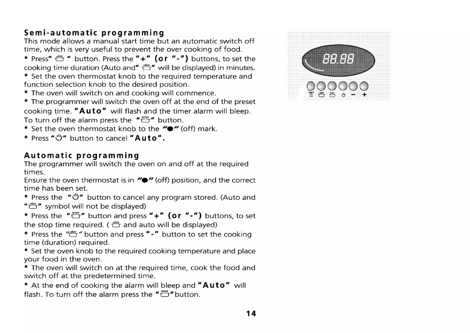 Semi-automatic programming, Automatic programming, A u t o | A ut o, Au t o ma ti c p ro g ra m m in g, A u to | Beko D 6623 T User Manual | Page 17 / 25