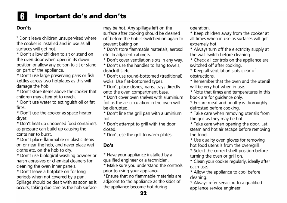 Important do's and don'ts, Don'ts, Do's | Beko D 6623 T User Manual | Page 25 / 25