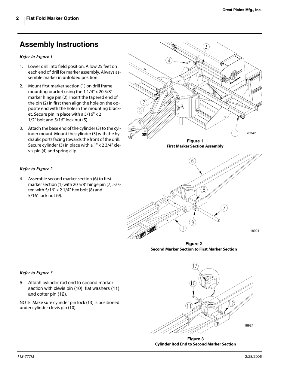 Assembly instructions | Great Plains 3N-4020 Assembly Instructions User Manual | Page 2 / 15