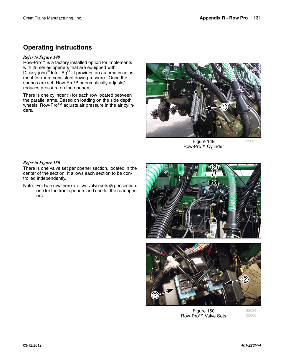 Operating instructions | Great Plains YP1625 Operator Manual User Manual | Page 135 / 150