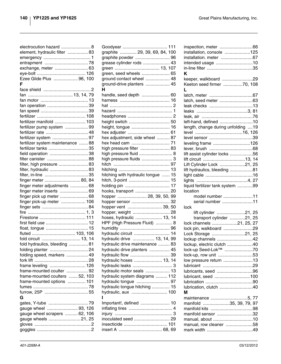 Great Plains YP1625 Operator Manual User Manual | Page 144 / 150