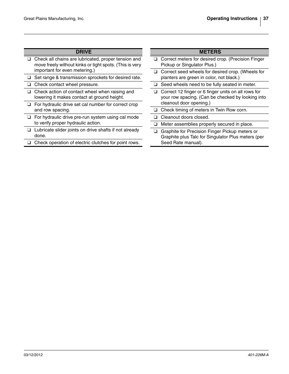 Great Plains YP1625 Operator Manual User Manual | Page 41 / 150