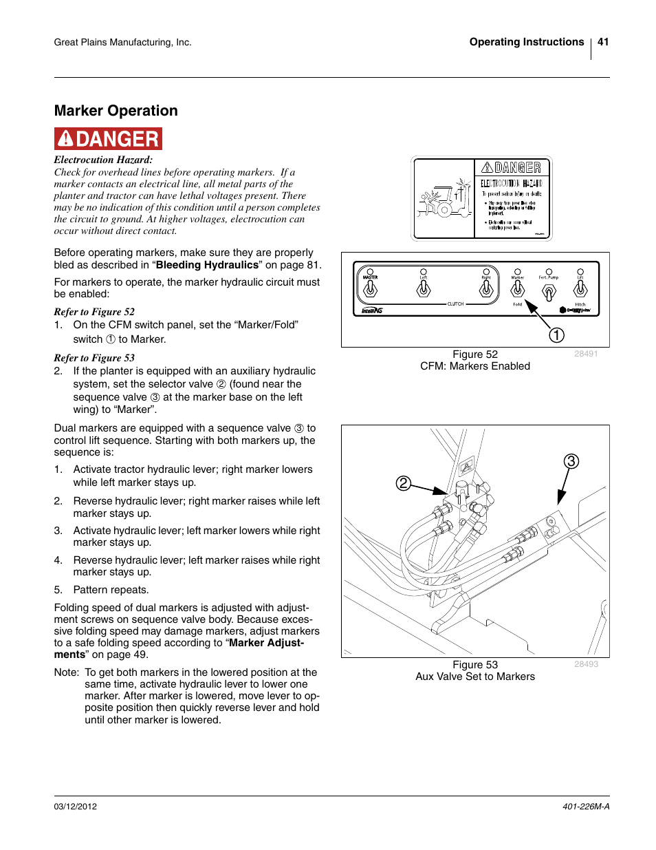 Marker operation | Great Plains YP1625 Operator Manual User Manual | Page 45 / 150
