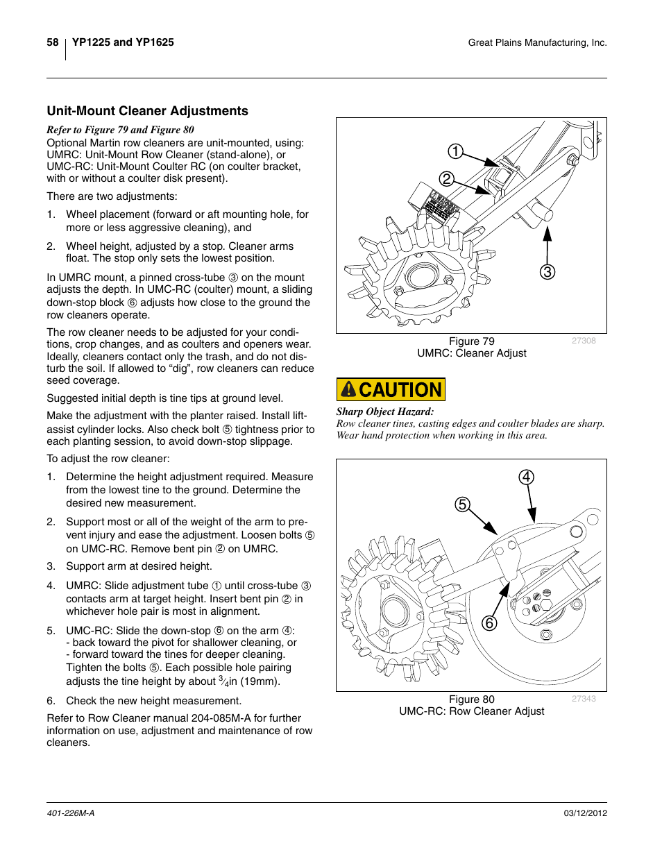 Unit-mount cleaner adjustments | Great Plains YP1625 Operator Manual User Manual | Page 62 / 150