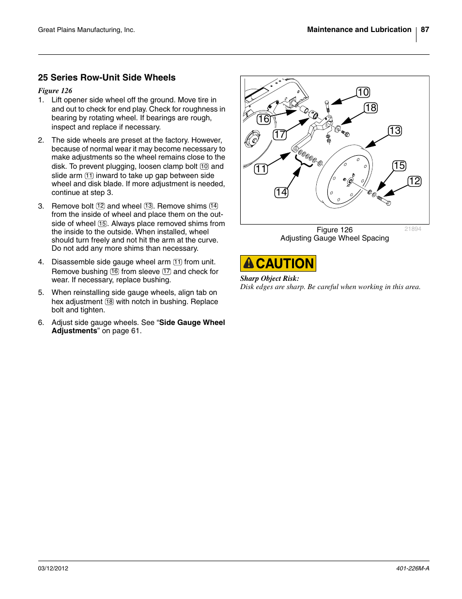 25 series row-unit side wheels | Great Plains YP1625 Operator Manual User Manual | Page 91 / 150