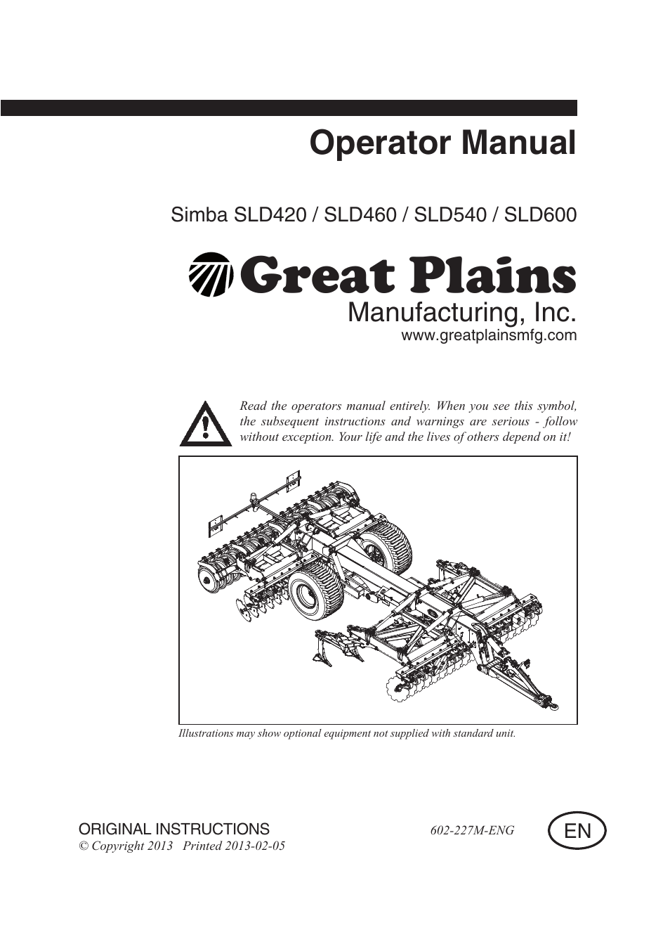 Great Plains SLD600 Operator Manual User Manual | 40 pages