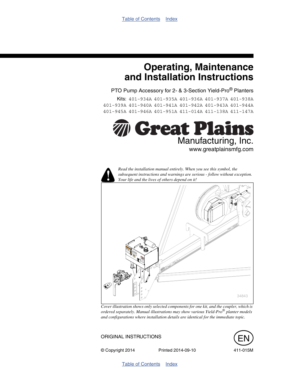 Great Plains PTO Kits 2-3-Section User Manual | 100 pages