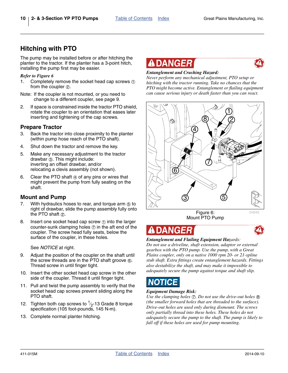 Hitching with pto, Prepare tractor, Mount and pump | Prepare tractor mount and pump | Great Plains PTO Kits 2-3-Section User Manual | Page 14 / 100