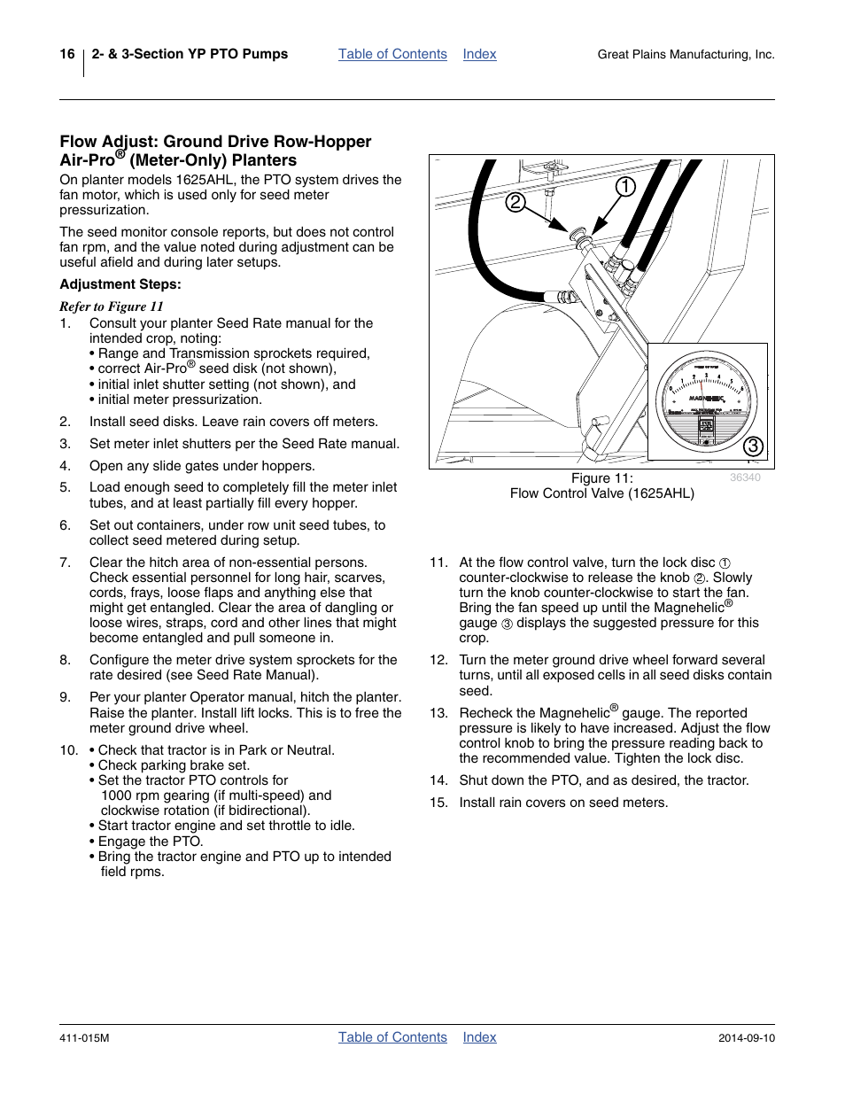 Adjustment steps, Flow adjust: ground drive row-hopper air-pro | Great Plains PTO Kits 2-3-Section User Manual | Page 20 / 100