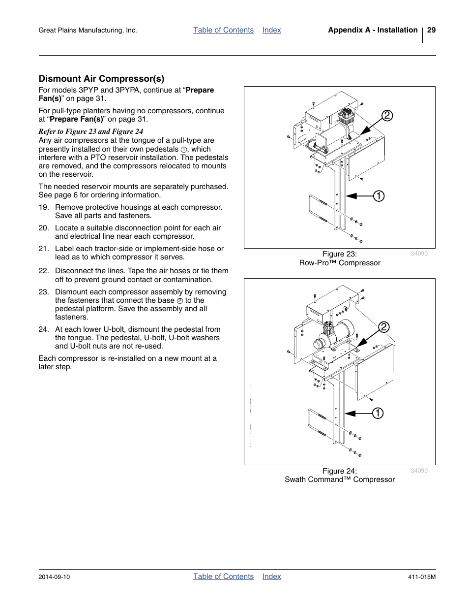 Dismount air compressor(s) | Great Plains PTO Kits 2-3-Section User Manual | Page 33 / 100