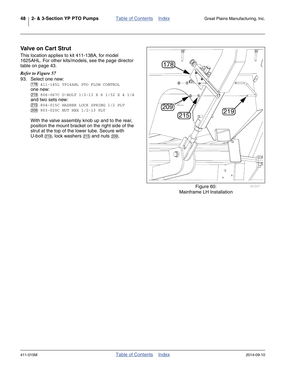 Valve on cart strut | Great Plains PTO Kits 2-3-Section User Manual | Page 52 / 100