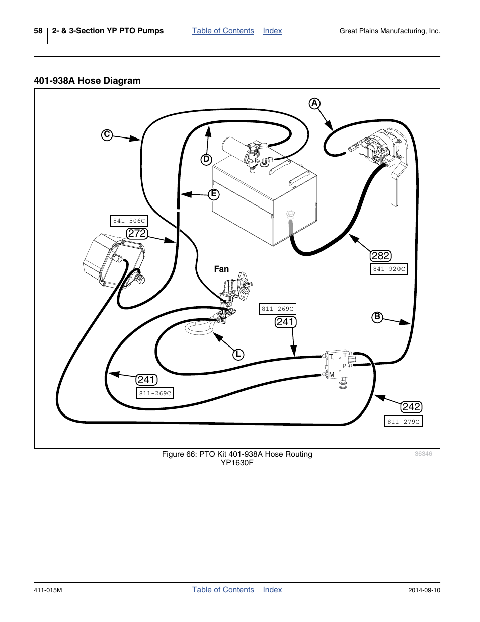 938a hose diagram | Great Plains PTO Kits 2-3-Section User Manual | Page 62 / 100