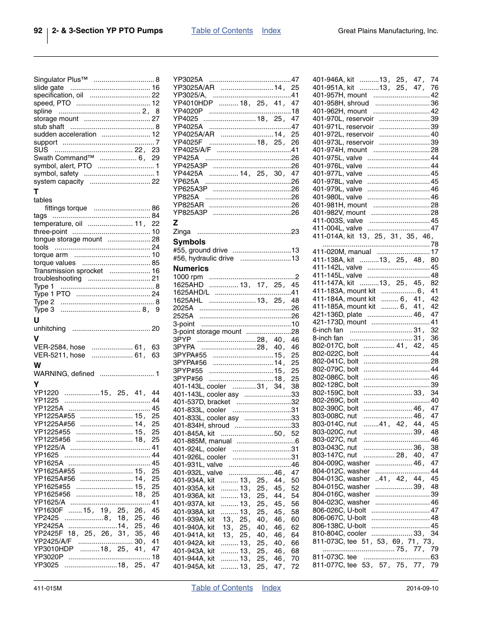 Great Plains PTO Kits 2-3-Section User Manual | Page 96 / 100