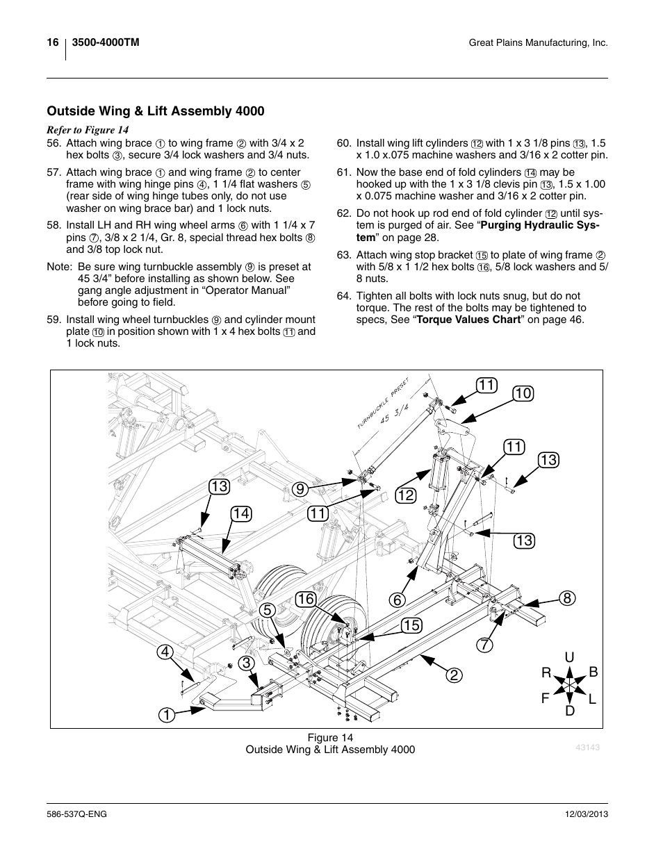 Outside wing & lift assembly 4000 | Great Plains 4000TM Assembly Manual User Manual | Page 20 / 80