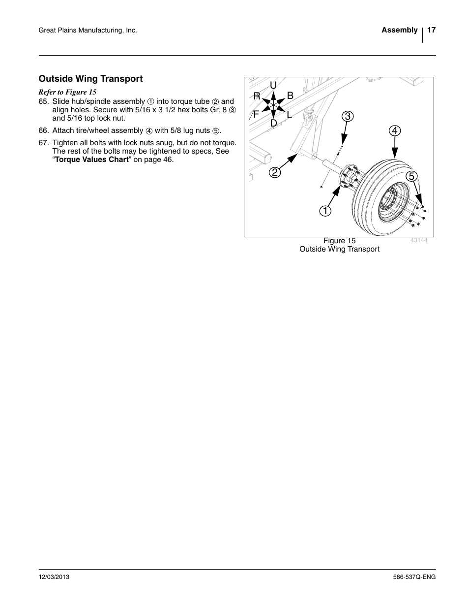 Outside wing transport | Great Plains 4000TM Assembly Manual User Manual | Page 21 / 80