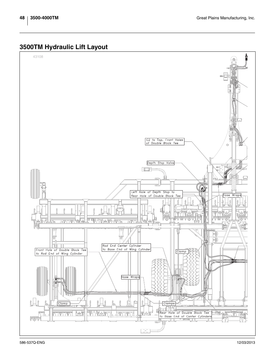 3500tm hydraulic lift layout | Great Plains 4000TM Assembly Manual User Manual | Page 52 / 80