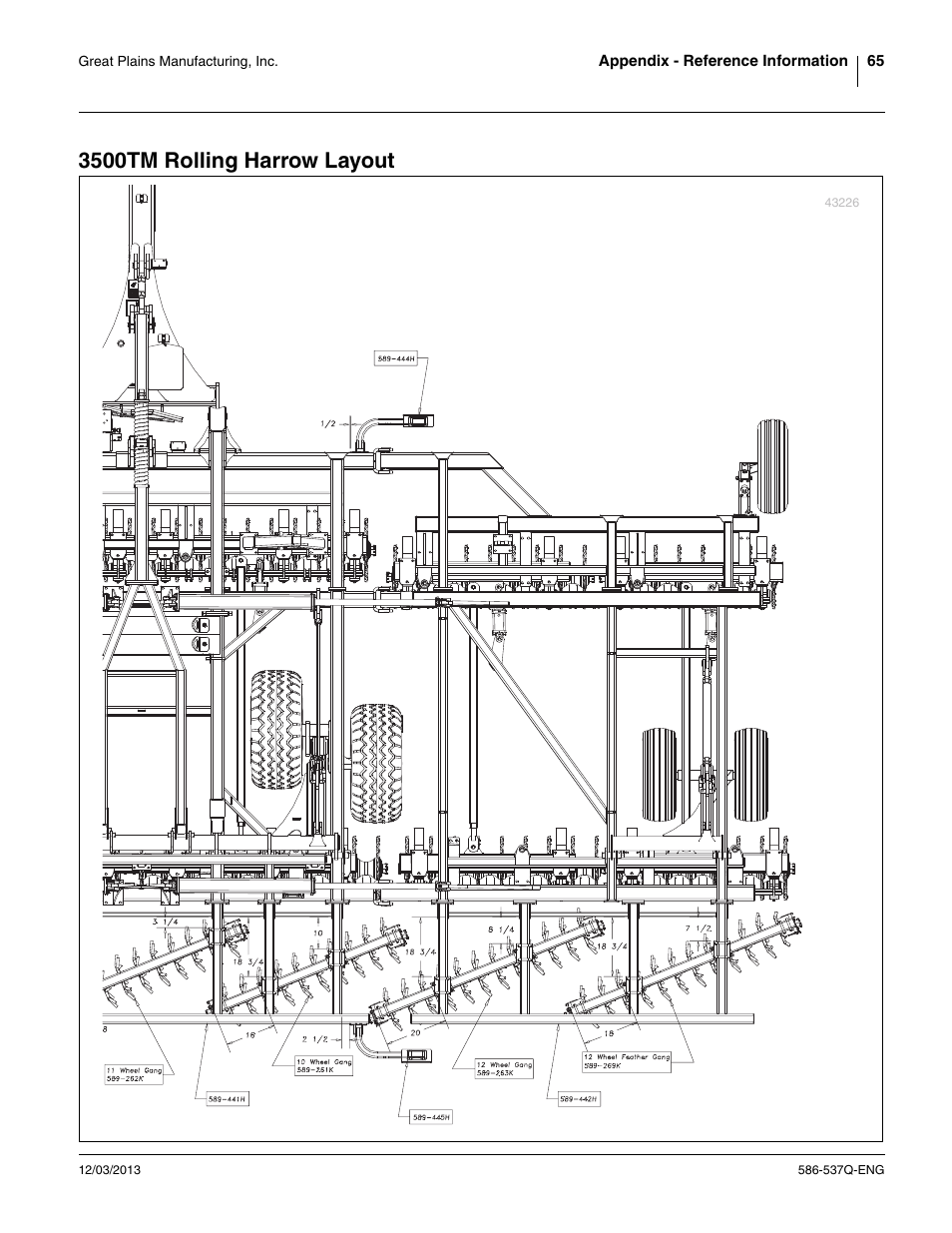 3500tm rolling harrow layout | Great Plains 4000TM Assembly Manual User Manual | Page 69 / 80