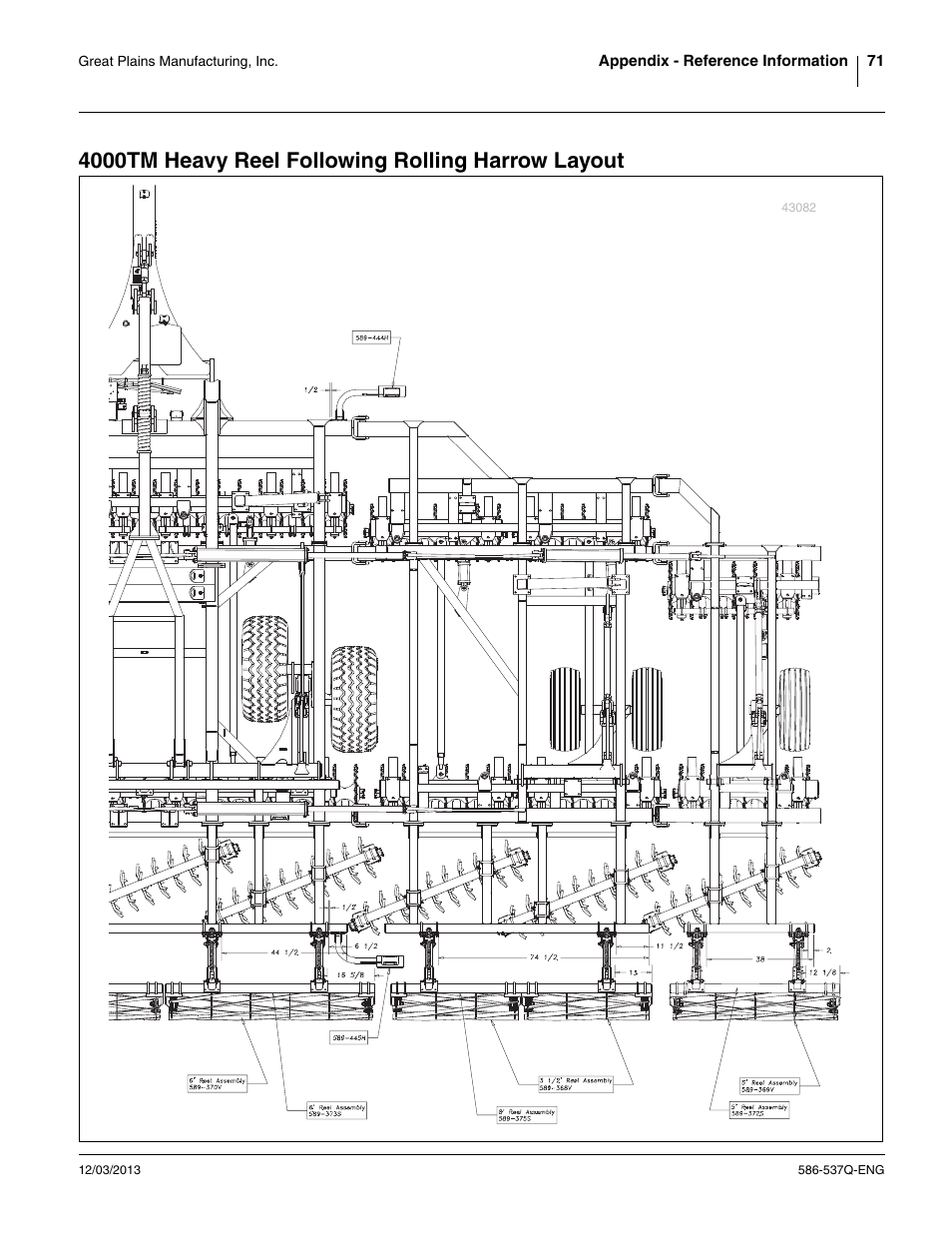 4000tm heavy reel following rolling harrow layout | Great Plains 4000TM Assembly Manual User Manual | Page 75 / 80