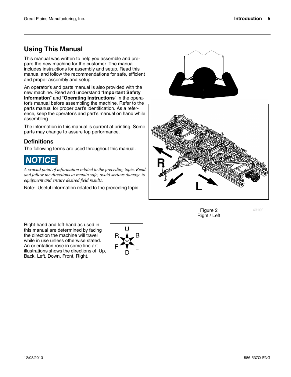 Using this manual, Definitions | Great Plains 4000TM Assembly Manual User Manual | Page 9 / 80