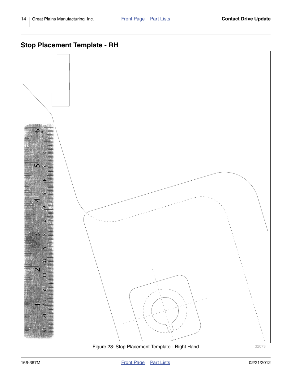 Figure 23, Stop placement template - rh | Great Plains NTA3007HD Operator Manual User Manual | Page 14 / 16
